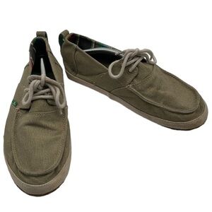 Sanuk Admiral Tan Lace Up Comfort Casual Shoes Women's Sz 7 MARKS